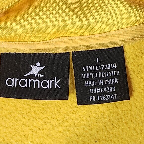 Aramark City Year Jacket Large Yellow Full Zip Fleece Zip Pockets - Picture 7 of 7